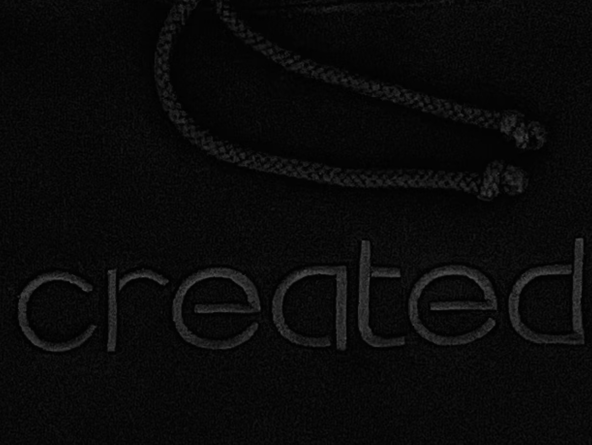 "CREATED" Black on Black Hoodie